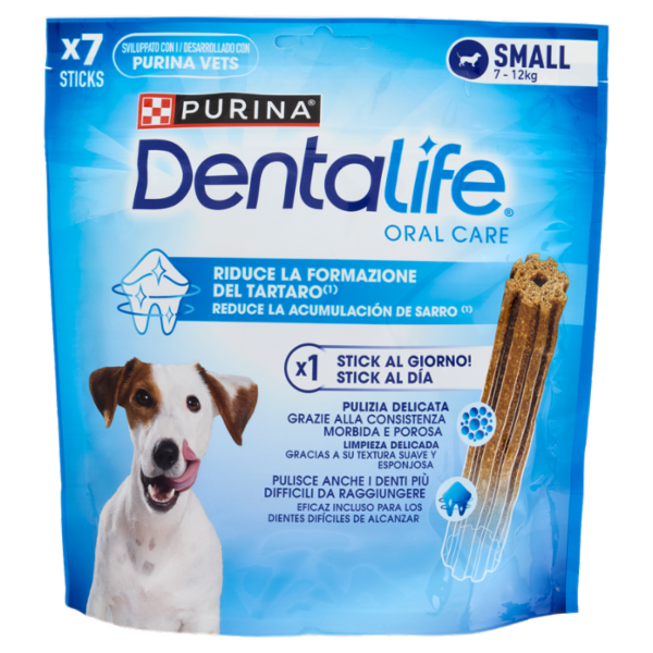 PURINA DENTALIFE Cane Snack per l'igiene orale Taglia Small busta 7 stick 115g