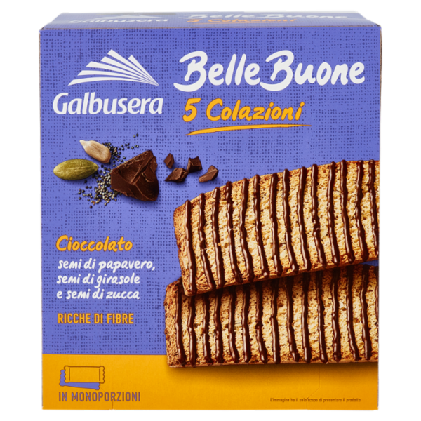 Galbusera BelleBuone 5 Colazioni Cioccolato semi di papavero, semi di girasole e semi di zucca 5x40g