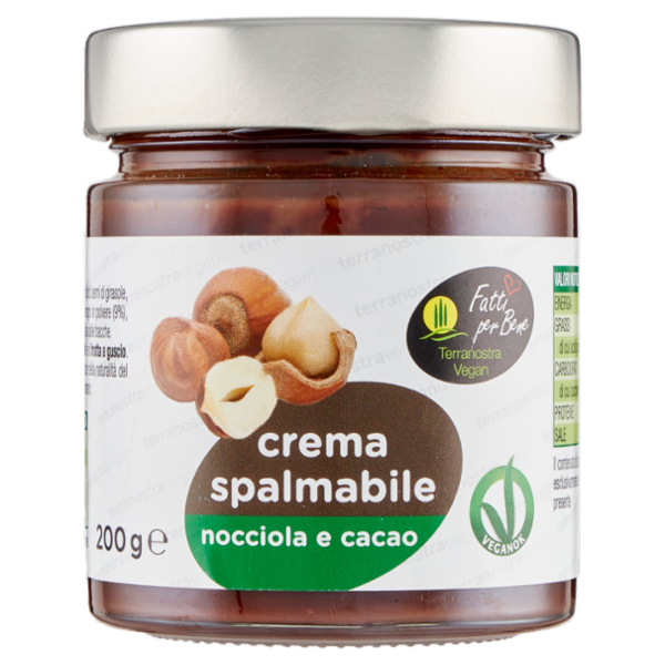 Terranostra Vegan crema spalmabile nocciola e cacao 200 g