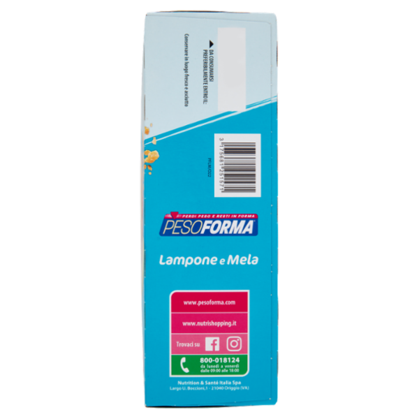Pesoforma Biscotto Lampone e Mela, sostitutivo del pasto per perdita e controllo del peso, 16 x 33g