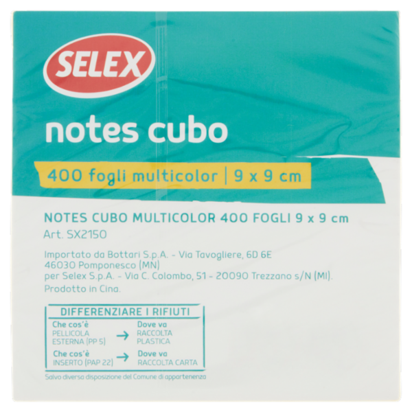 Selex Notes Cubo Multicolor 80 pezzi