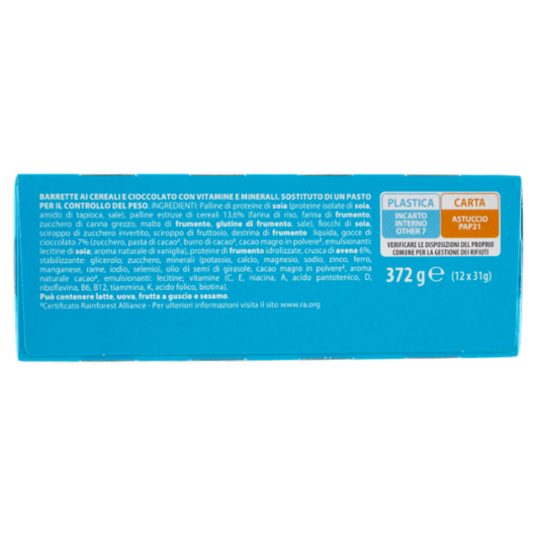 Pesoforma Cereali e Cioccolato, sostitutivo del pasto ricco di fibre, 233 kcal per pasto, 12 x 31 g