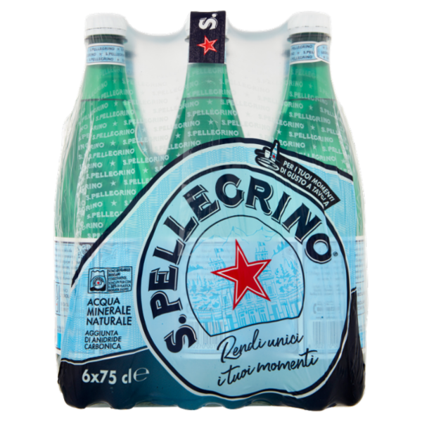 S.PELLEGRINO, Acqua Minerale Naturale Frizzante 75cl x 6
