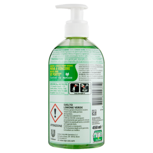 Svelto detersivo piatti limone verde 450 ml
