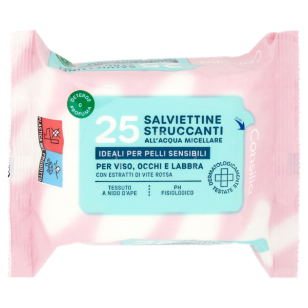 Consilia Salviettine Struccanti per Pelli Sensibili 25 pezzi