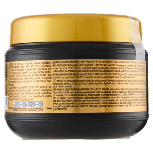 milmil Professional Crema Rigenerante all'Olio di Argan 500 ml