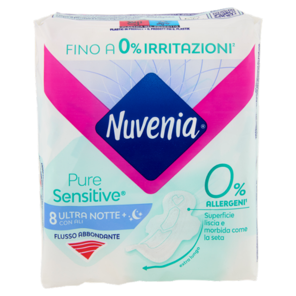 Nuvenia Pure Sensitive Ultra Notte+ con Ali 8 pz