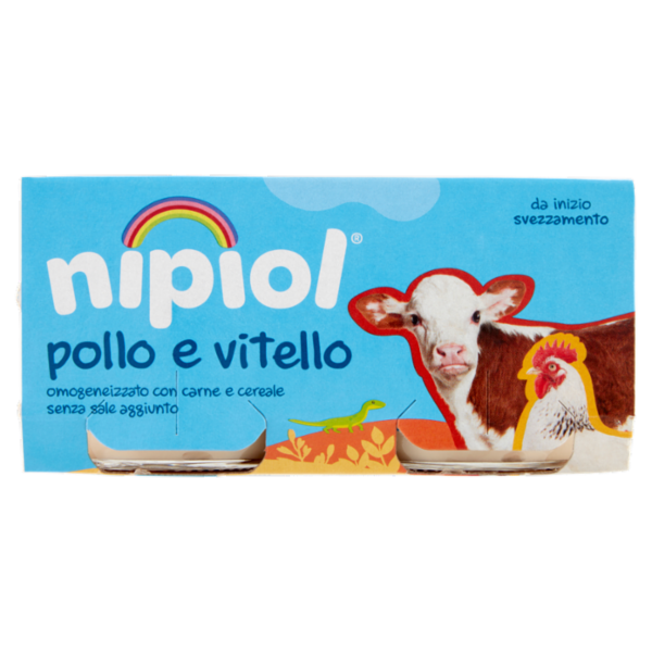 nipiol pollo e vitello omogeneizzato con carne e cereale 2 x 80 g