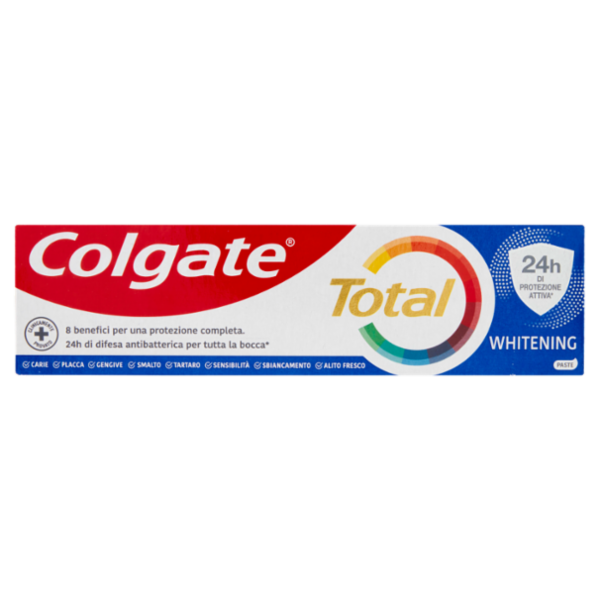 Colgate dentifricio sbiancante Total Whitening 24h di protezione attiva 75 ml