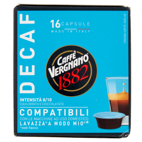 Caffè Vergnano 1882 Decaf Capsule Compatibili Lavazza a Modo Mio* 16 x 7,5 g