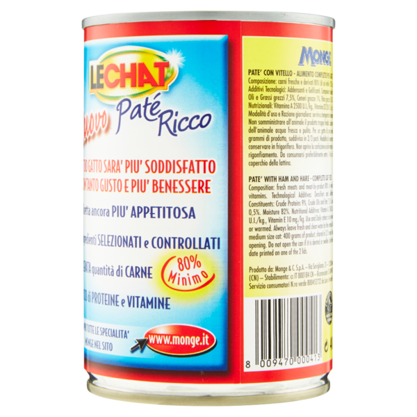 LeChat Paté Ricco con Vitello 400 g