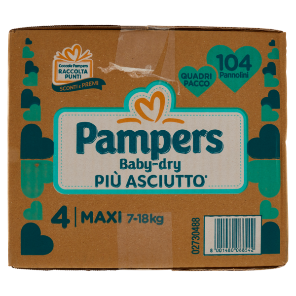 Pampers Baby-dry 4 Maxi 104 pz