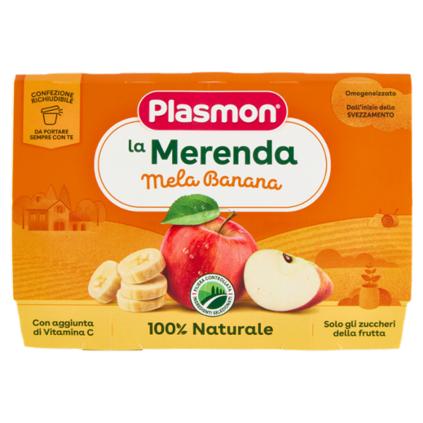Plasmon la Frutta dei bambini Mela Banana Omogeneizzato 4 x 100 g