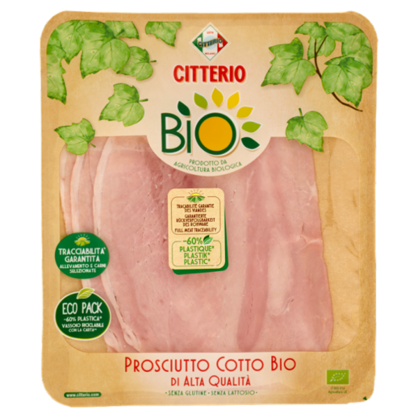Citterio Bio Prosciutto Cotto Bio di Alta Qualità 100 g