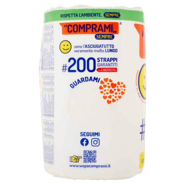 Comprami Sempre Asciugatutto #200 Strappi Maxirotoli 2 pz