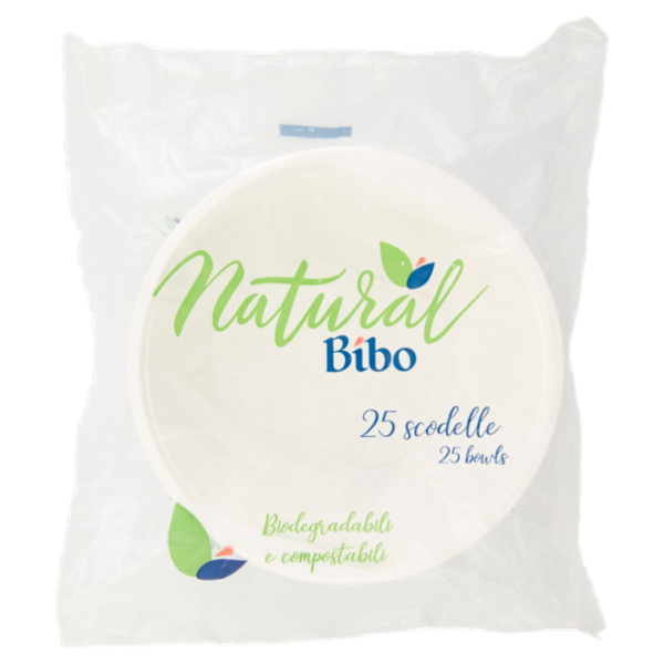 Natural Bibo scodelle Biodegradabili e compostabili 500 cc 25 pz