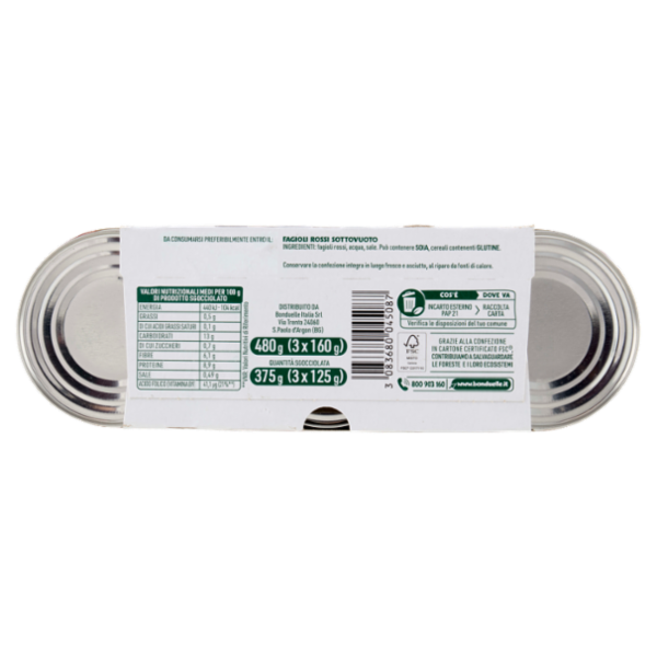 Bonduelle Fagioli Rossi al Vapore 3 x 160 g