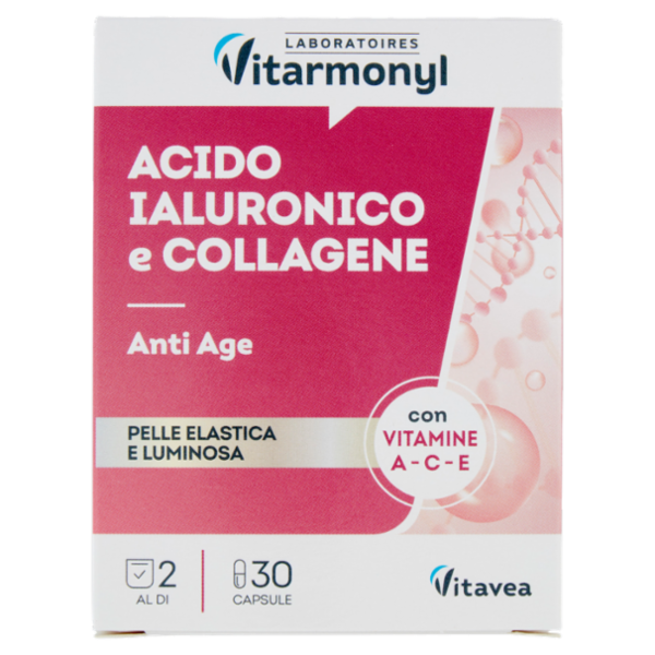 Laboratoires Vitarmonyl Acido Ialuronico e Collagene Anti Age 30 Capsule 13,7 g