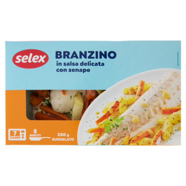 Selex Branzino In Salsa Delicata con Senape Surgelato In Vaschetta 250 g
