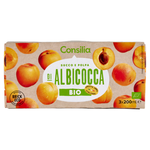 Consilia Succo e Polpa di Albicocca Biologico 3x200 ml