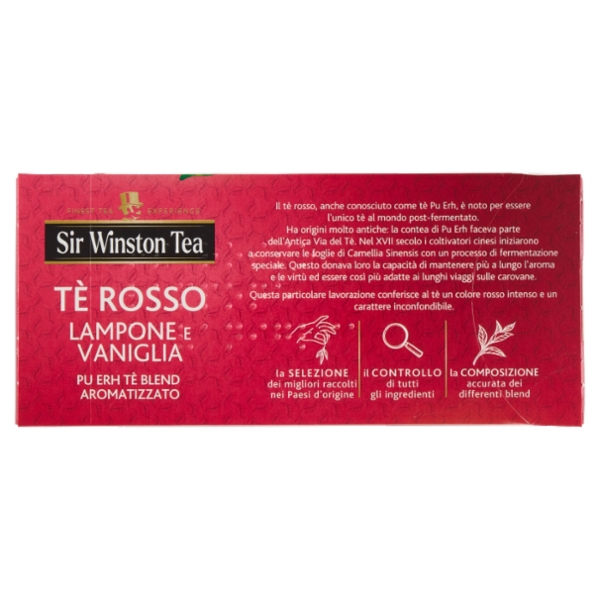 Sir Winston Tea Tè Rosso Lampone e Vaniglia 20 x 1,5 g
