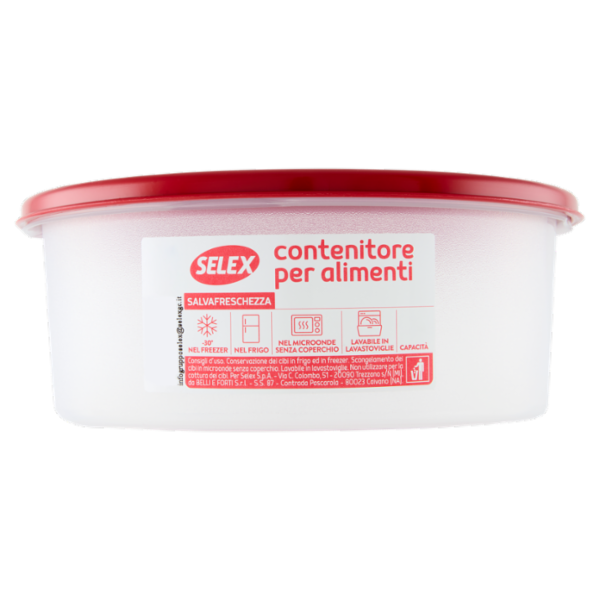 Selex Contenitore per Alimenti Freezer/Frigo Tondo 1,80 L