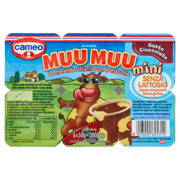 cameo Muu Muu Cioccolato Senza Lattosio 6 x 50 g