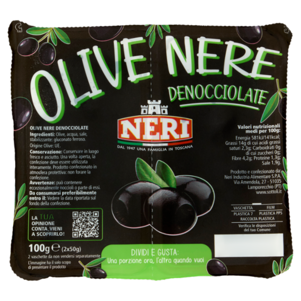 Neri Olive Nere snocciolate 2 x 50 g