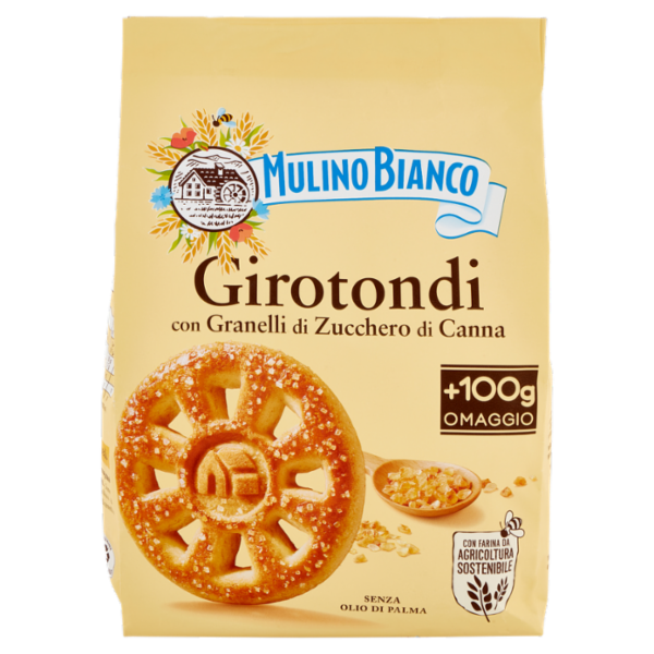 Mulino Bianco Girotondi Biscotti con Granelli di Zucchero di Canna 800g