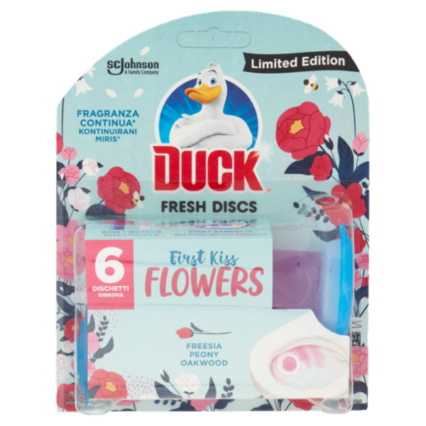 Duck Fresh Discs - Base per Dischi Gel Igienizzanti WC, Fragranza Fresia e Peonia, 36ml