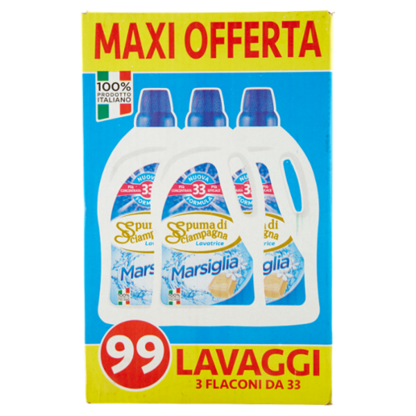 Spuma di Sciampagna Marsiglia Lavatrice 3 x 1.815 ml