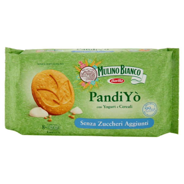 Mulino Bianco Pandiyò Biscotti senza zuccheri aggiunti con yogurt e cereali 8 monoporzioni 200g