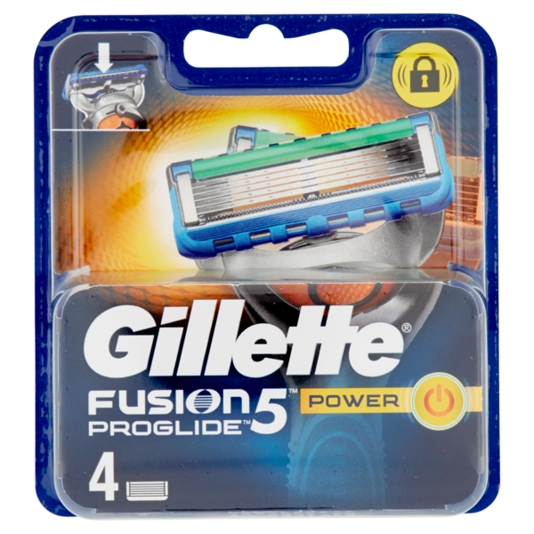 Gillette Lamette di Ricambio per Rasoio da Uomo Fusion5 ProGlide Power, 4 Ricariche