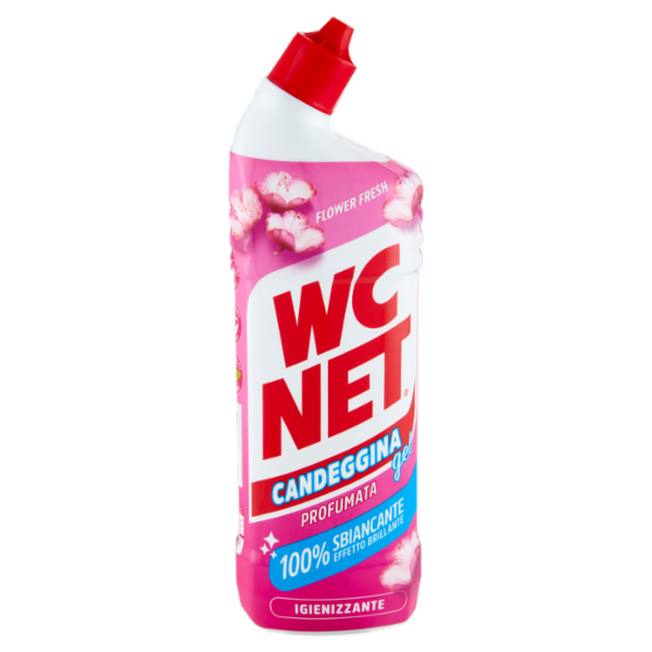 Wc Net - Candeggina Gel Profumata, Detergente per Sanitari e Superfici, Flower Fresh, 800 ml
