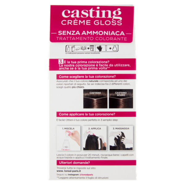L'Oréal Paris Tinta Capelli Casting Creme Gloss, Senza Ammoniaca, 400 Castano