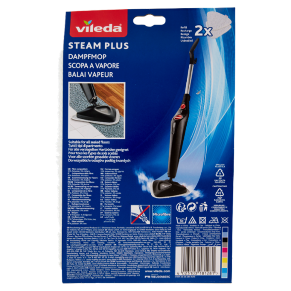 Vileda Steam Plus Scopa a Vapore Ricambio 2 pz