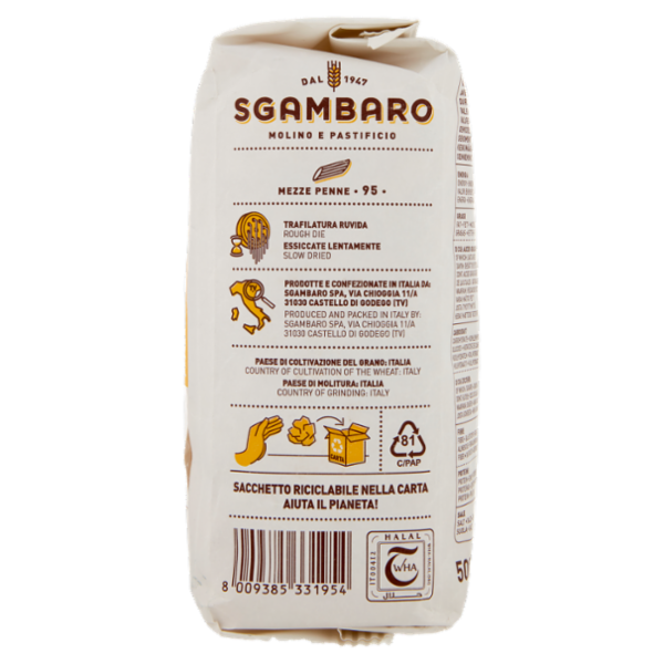 Sgambaro Mezze Penne 95 500 g