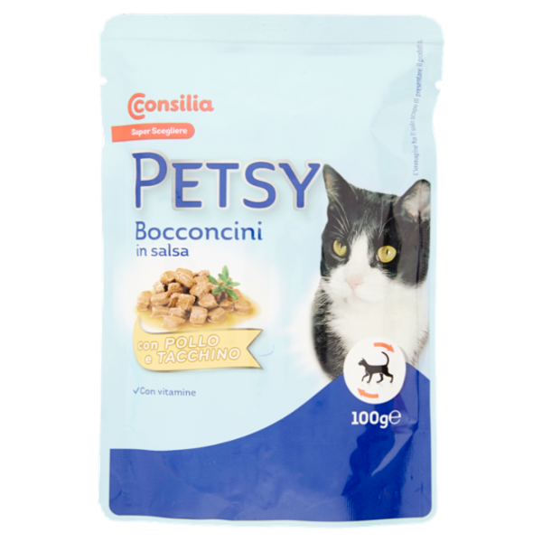 Consilia Petsy Gatto Bocconcini con Pollo e Tacchino 100 g