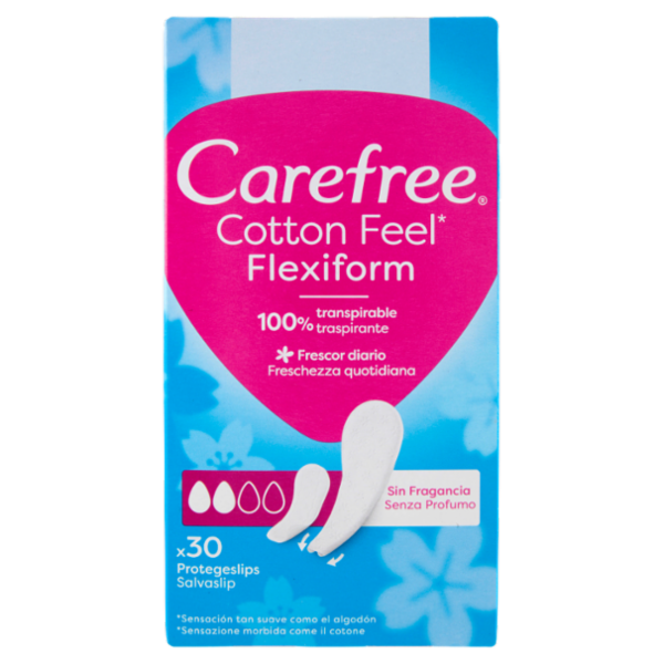 Carefree Cotton Feel* Flexiform Senza Profumo Salvaslip 30 pz