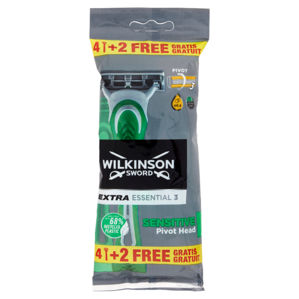 Wilkinson Sword Rasoio usa&getta Extra Essential 3 Sensitive 4+2 pz