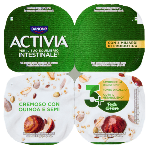 Activia Fibre + Semi Quinoa e semi 4 x 125 g