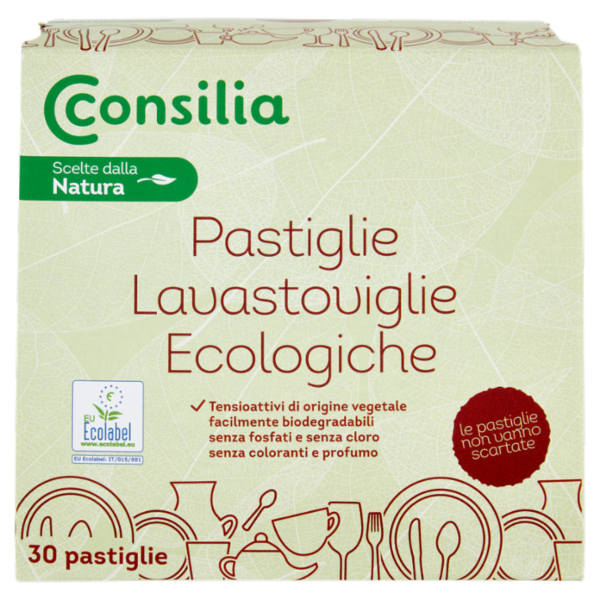 Consilia Detersivo per Lavastoviglie Pastiglie Tutto in 1 Ecologico 30x18 g
