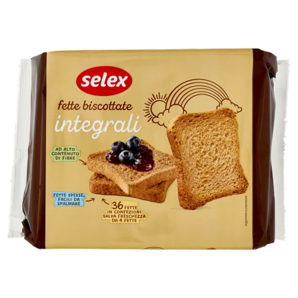 Selex Fette Biscottate con Farina di Frumento Integrale in Confez. Salvafreschezza 9x4 fette 320 g
