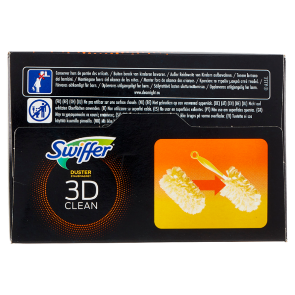 Swiffer Duster Staubmagnet 3D Clean Panni Cattura Polvere per Scopa Swiffer - Ricarica 5 Salviette