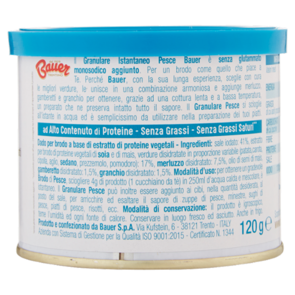 Bauer Pesce Brodo granulare per insaporire i tuoi piatti 120 g