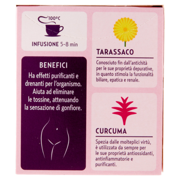 Pompadour Le Tisane Plus Depurativa con Tarassaco e Curcuma 18 x 2,2 g