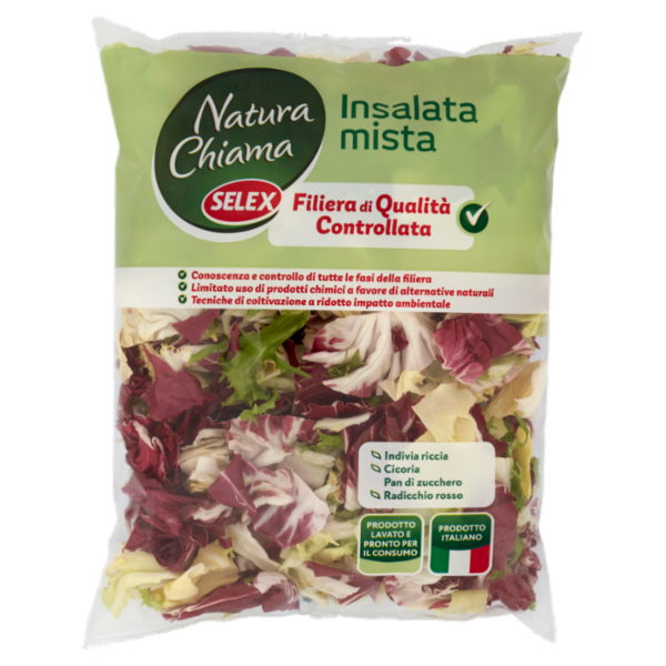 Selex Natura Chiama Insalata Mista Lavata e Pronta per il Consumo 350 g