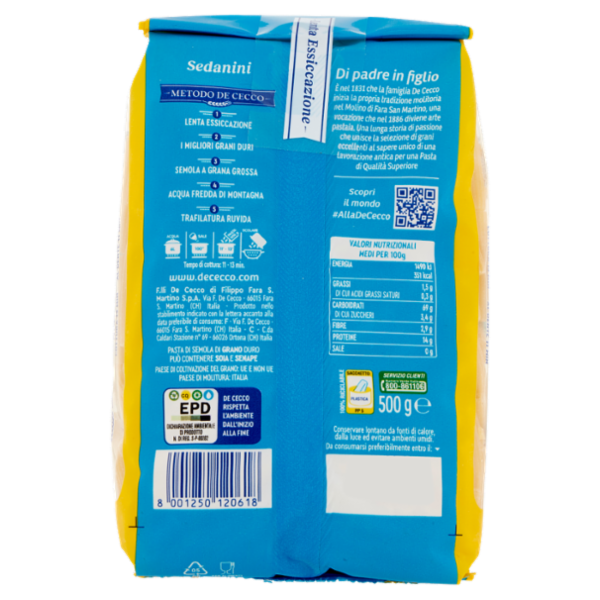 De Cecco Sedanini n°61 500 g