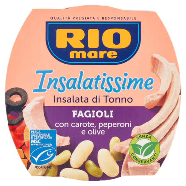 Rio mare Insalatissime Insalata di Tonno Fagioli con carote, peperoni e olive 160 g