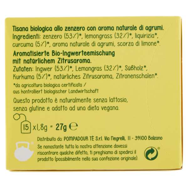 Pompadour Organics Sprizza Allegria Bio 15 x 1,8 g